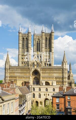 Lincoln Cathedral von der Burgmauer lincoln lincolnshire 2021 Stockfoto