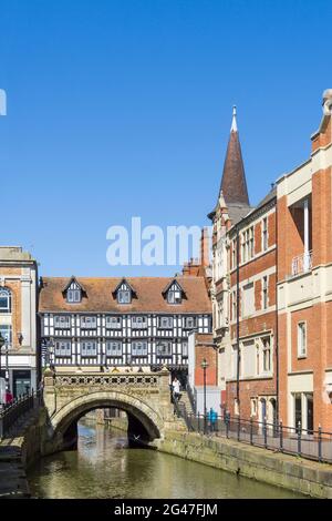 River Witham Blick nach Westen von Riverside South 2021 Stockfoto