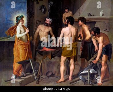 Apollo in der Schmiede von Vulcan von Diego Velazquez (1599-1660), Öl auf Leinwand, um 1630 Stockfoto