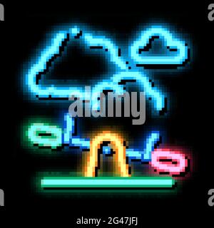 Bodenrutsche Schaukel Neonlicht Symbol Illustration Stock Vektor
