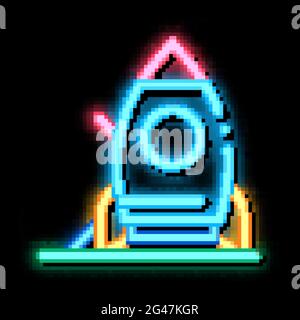 Attraction Rocket Neon Glow Icon Illustration Stock Vektor