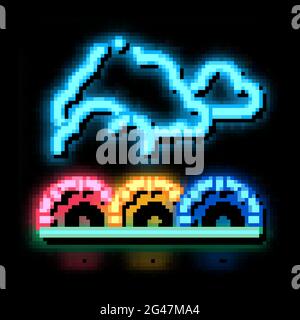 Rampen zum Springen Neon leuchten Symbol Illustration Stock Vektor