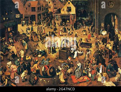 Pieter Bruegel der Ältere - Kampf zwischen der Fastenzeit 1559 1 1559 Stockfoto