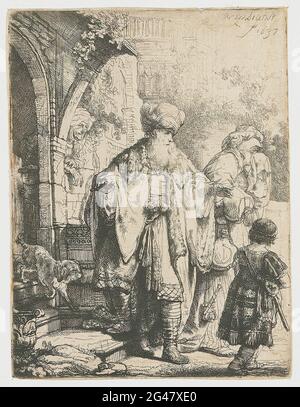 Rembrandt Harmenszoon Van Rijn - Abraham Entsagt Hagar 1637 Stockfoto