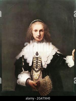 Rembrandt Harmenszoon Van Rijn - Agatha Bas 1641 Stockfoto