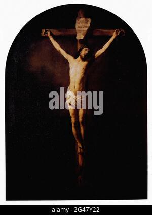 Rembrandt Harmenszoon Van Rijn - Christ Cross 1631 Stockfoto