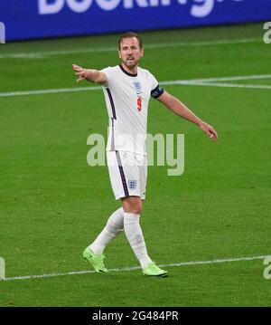 18. Juni 2021 - England gegen Schottland - UEFA Euro 2020 Gruppe-D-Spiel - Wembley - London Englands Harry Kane während des Euro 2020-Spiels gegen Schottland. Bildnachweis : © Mark Pain / Alamy Live News Stockfoto
