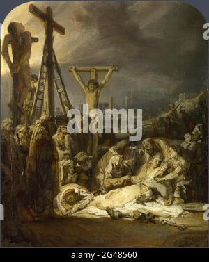 Rembrandt Harmenszoon Van Rijn - die Klage über den toten Christus Stockfoto