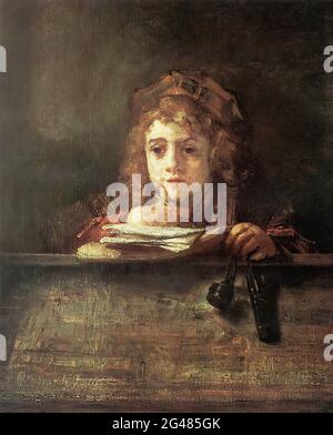 Rembrandt Harmenszoon Van Rijn - Titus 1655 Stockfoto