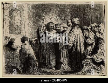 Rembrandt Harmenszoon Van Rijn - Tribute Money 1635 Stockfoto