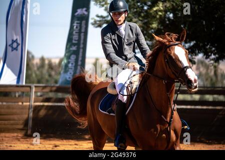 Talor Ilay und Oregano , Israel Horse Jumping Championship 2021 Stockfoto