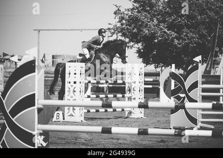 Talor Ilay und Oregano , Israel Horse Jumping Championship 2021 Stockfoto