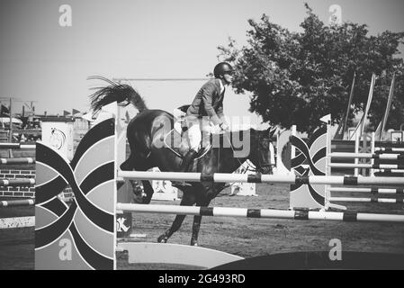 Talor Ilay und Oregano , Israel Horse Jumping Championship 2021 Stockfoto