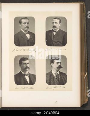 Porträts von vier Mitgliedern des Unterhauses des Staates New York. Oben links John T. McDonald, oben rechts Arthur D. Mead, unten links Gerrit Smith Miller, unten rechts von Edward Mitchell. Stockfoto