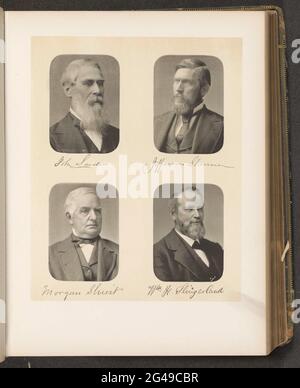 Porträts von vier Mitgliedern des Unterhauses des Staates New York. Oben links John Sanders, oben rechts Jefferson Sherman, unten links Morgan Shuit, unten rechts von William H. Slingerland. Stockfoto