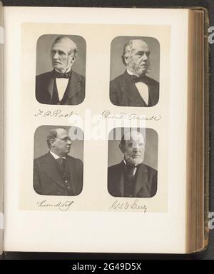 Porträts von vier Mitgliedern des Unterhauses des Staates New York. Oben links Frederick P. Root, oben rechts David Russell, unten links Kidder M. Scott, unten rechts von George Legrand Seely. Stockfoto