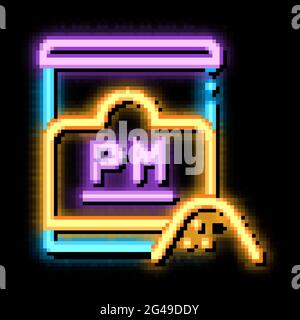 Grieß Küche Glas Neon leuchten Symbol Illustration Stock Vektor