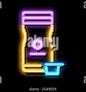 Bewahren Sie die Illustration des Leuchtsymbols in cremefarbenem Neon Stock Vektor