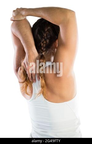 Rückansicht der weiblichen Sportsperson beim Training Stockfoto