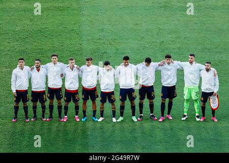 Spanische Mannschaft während der UEFA Euro 2020, Gruppe E Fußballspiel zwischen Spanien und Polen am 19. Juni 2021 im La Cartuja Stadion in Sevilla, Spanien - Foto Joaquin Corchero / Spanien DPPI / DPPI / LiveMedia Stockfoto