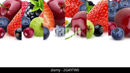 Beeren Textur mit Kopierraum, Rand der Beere, Panorama-Foto Stockfoto