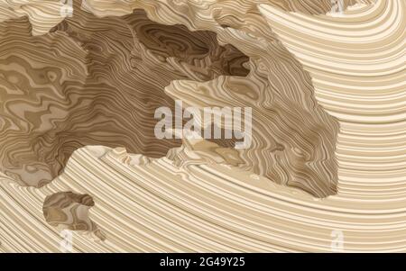 Beschädigte Kugel mit Holzmaterial, 3d-Rendering. Digitale Zeichnung des Computers. Stockfoto