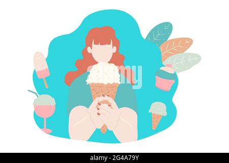 Eine Frau arbeitet von zu Hause aus Stock Vektor