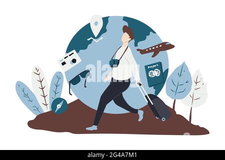 Eine Skizze eines Reisenden Stock Vektor