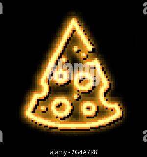 Ein Stück Käse mit Leuchtreklame Stock Vektor