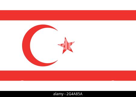 Staatsflagge der Türkischen Republik Nordzypern. Stock Vektor