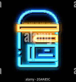 Symbol für den Abfalleimer mit Neonlicht Stock Vektor