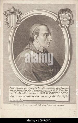 Porträt von Kardinal Francisco de Solís Folch de Cardona; Porträts von Kardinälen. . Stockfoto