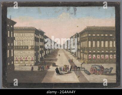 Gezicht Op de Strada Nuova Te Genua; Blick auf die neue Straße. . Stockfoto