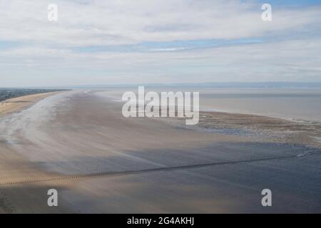 Blick über den Strand von Brean Down, North Somerset, England. Stockfoto