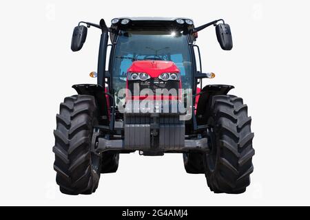 Traktor isoliert auf weißem Hintergrund Stockfoto