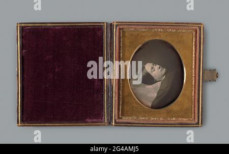 Post-mortem Portrait Frau. Daguerreotyp in der Kassette. Stockfoto