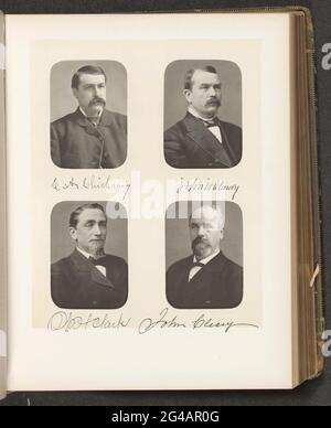 Porträts von vier Mitgliedern des Unterhauses des Staates New York. Oben links Charles A. Chickering, oben rechts John Matthew Clancy, unten links William H. Clark, unten rechts John Cleary. Stockfoto