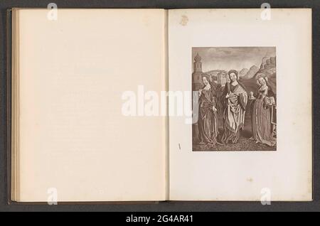 Fotoproduktion eines Gemäldes, das die heilige Barbara, Christina van Bolsena und Maria Magdalena darstellt. . Stockfoto