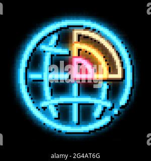 Global Earthquake Neon Glow Icon Illustration Stock Vektor