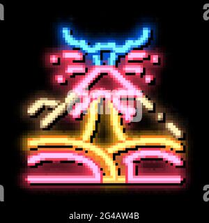 Ertnquake Mountains Neon leuchten Symbol Illustration Stock Vektor