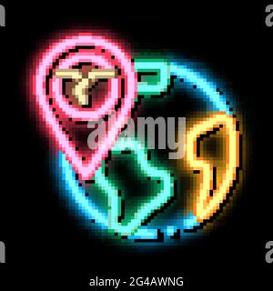 Ertnkuake Geolocation Neon Glow Icon Illustration Stock Vektor