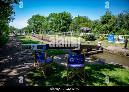 Droitwich Spa und Canal Stockfoto