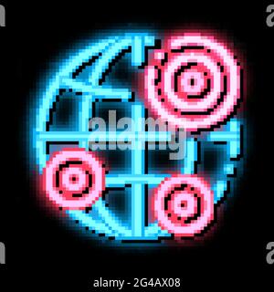 Erdbeben Orte Neon leuchten Symbol Illustration Stock Vektor