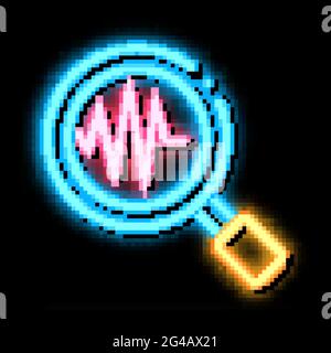 Studie Erdbeben Neonlicht Symbol Illustration Stock Vektor