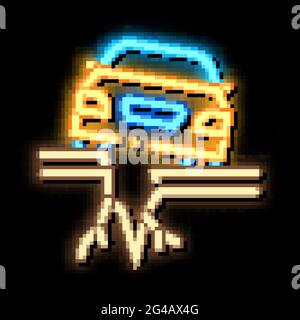 Erdbeben unter dem Auto Neonlicht Symbol Illustration Stock Vektor