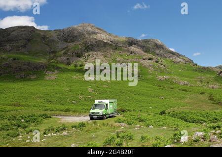 Ein Asda Lieferwagen in Wasdale, Lake District National Park, Cumbria, England, Vereinigtes Königreich Stockfoto