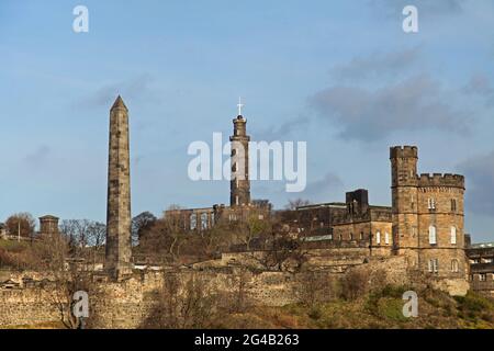 Carlton Hill Edinburgh am östlichen Ende der Princes Street Stockfoto