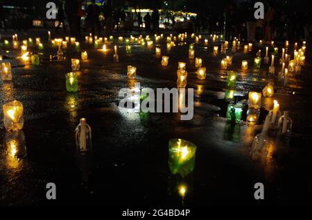 Porto-Bucht, Brasilien. Juni 2021. Demonstration gegen Jair Bolsonaro in Porto-Are am Samstag, den 19. Kredit: Carlos Quadros/FotoArena/Alamy Live Nachrichten Stockfoto