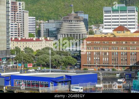 Eindruck von Wellington, der Hauptstadt Neuseelands Stockfoto