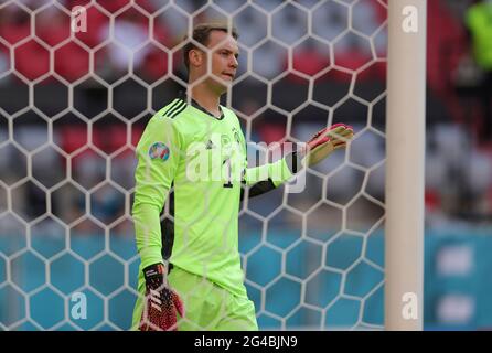 firo: 19.06.2021, Fuvuball, Fußball: EURO 2021, EM 2020, EURO 2020, Europameisterschaft 2020, Gruppenphase, Gruppe F, POR, Portugal - GER, Deutschland 2: 4 Torwart Manuel NEUER, GER, Geste Stockfoto